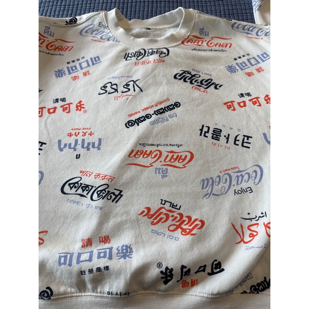 Coca-Cola International All Over Print Crewneck Sweatshirt Y2K Streetwear Global
